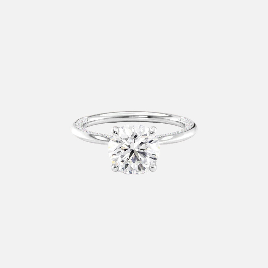 The Solitaire Claire Round Moissanite Ring 14k White Gold 001