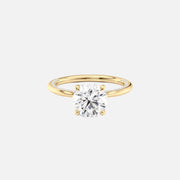 The Solitaire Claire Round Moissanite Ring 14k Yellow Gold 001