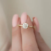  The Solitaire Crown Kamellie Cushion Lab Diamond Ring 14k Yellow Gold 003
