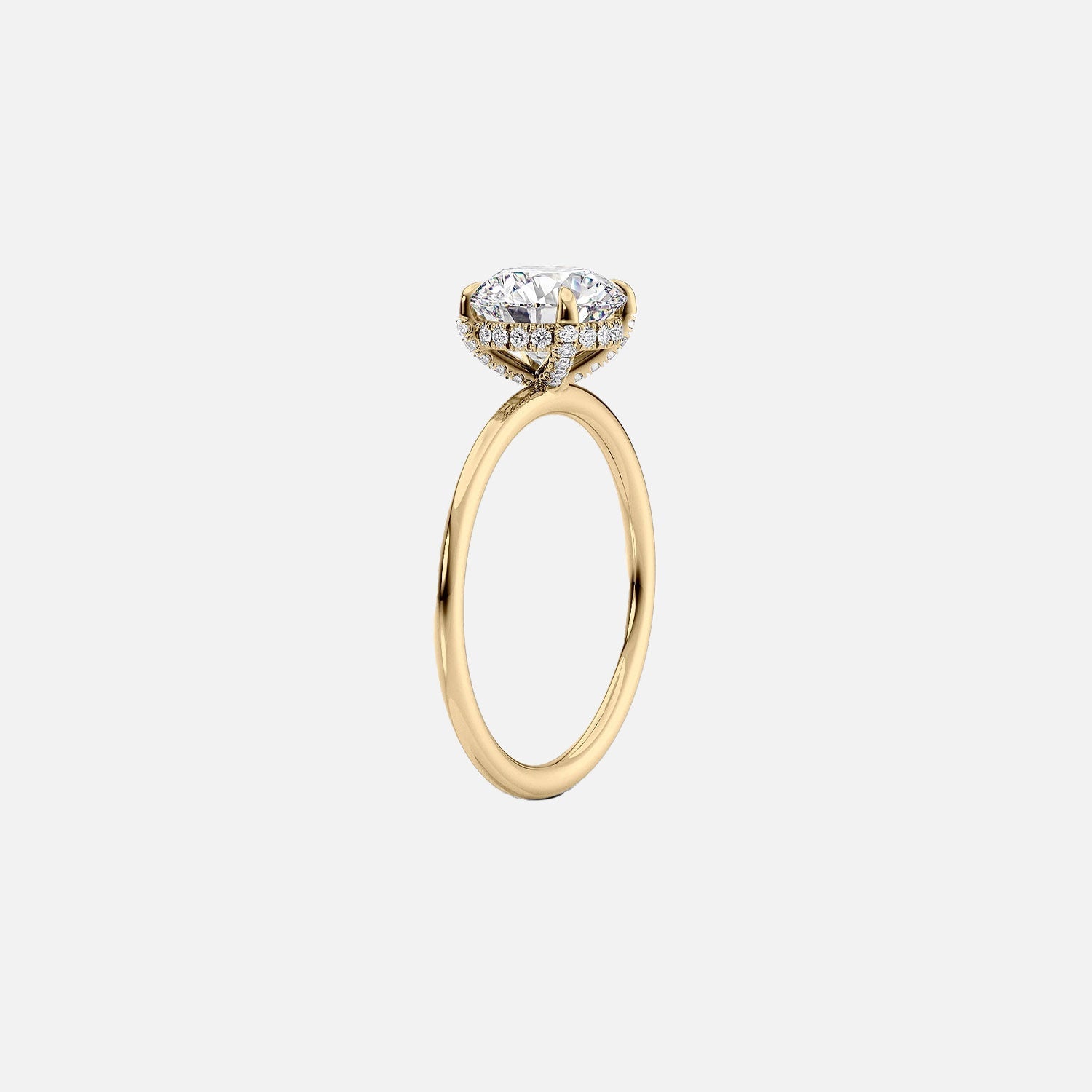  The Solitaire Crown Kamellie Marquise Moissanite Ring 14k Yellow Gold 002