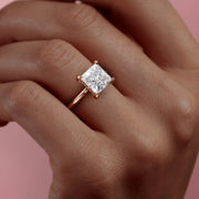  The Solitaire Crown Kamellie Princess Lab Diamond Ring 14k Rose Gold 005 Final