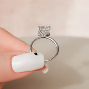  The Solitaire Crown Kamellie Princess Lab Diamond Ring 14k White Gold 004 Final