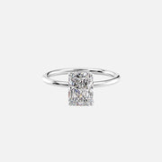  The Solitaire Crown Kamellie Radiant Lab Diamond Ring 14k White Gold 001