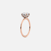  The Solitaire Crown Kamellie Round Moissanite Ring 14k Rose Gold 002