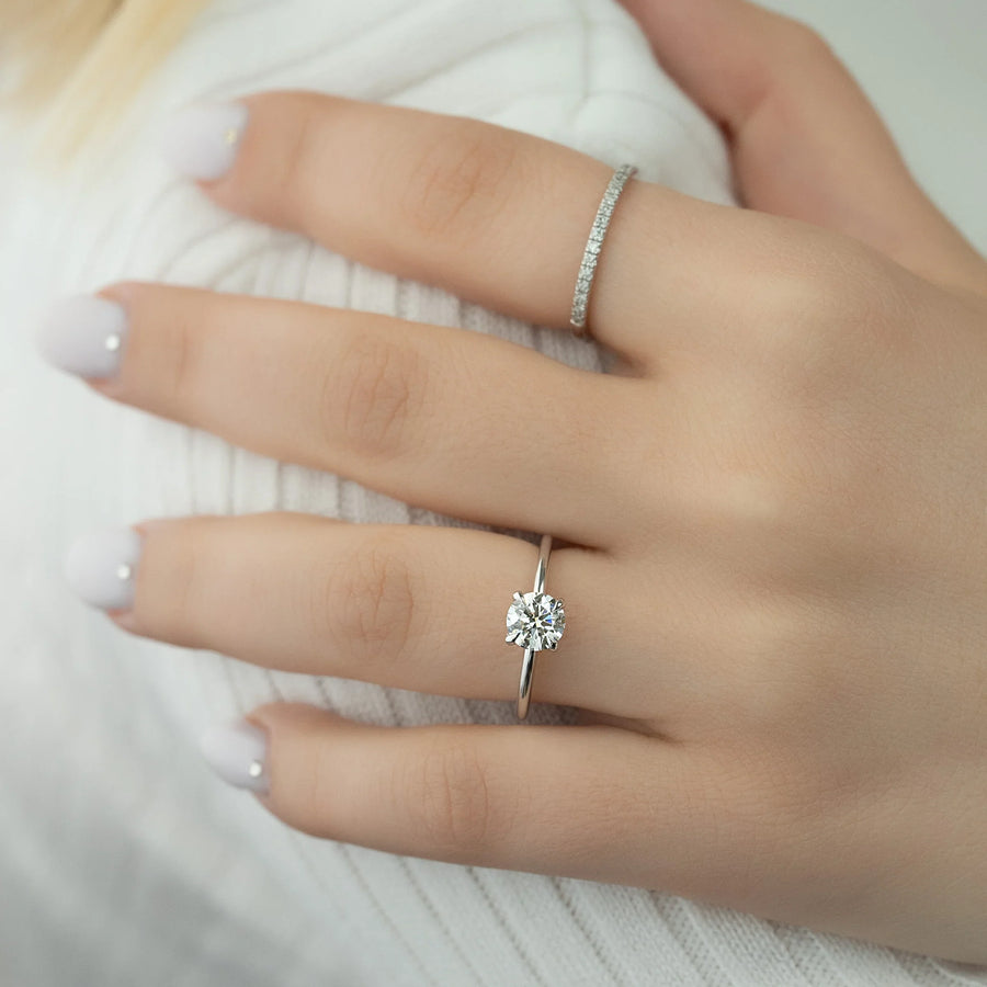  The Solitaire Crown Kamellie Round Moissanite Ring 14k White Gold 004 Final