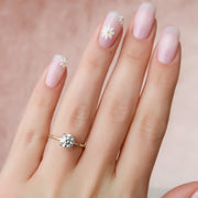  The Solitaire Crown Kamellie Round Moissanite Ring 14k Yellow Gold 004 Final
