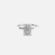  The Solitaire Eleanor Emerald Lab Diamond Ring 14k White Gold 002
