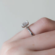  The Solitaire Eleanor Emerald Moissanite Ring 14k White Gold 003