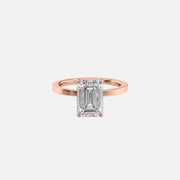  The Solitaire Eleanor Emerald Moissanite Ring 18k Rose Gold 001
