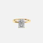  The Solitaire Eleanor Emerald Moissanite Ring 18k Yellow Gold 001
