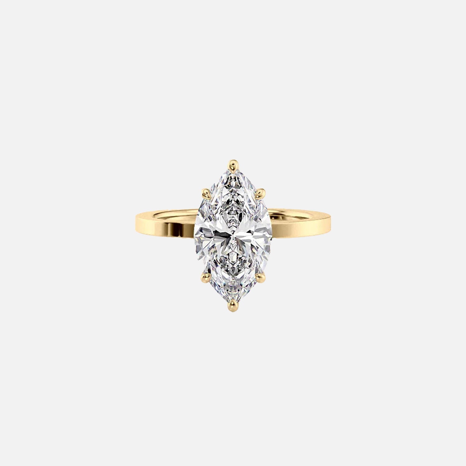 The Solitaire Eleanor Marquise Lab Diamond Ring 14k Yellow Gold 001