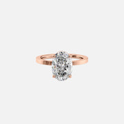  The Solitaire Eleanor Oval Lab Diamond Ring 18k Rose Gold 001