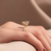  The Solitaire Eleanor Oval Moissanite Ring 18k Yellow Gold 003
