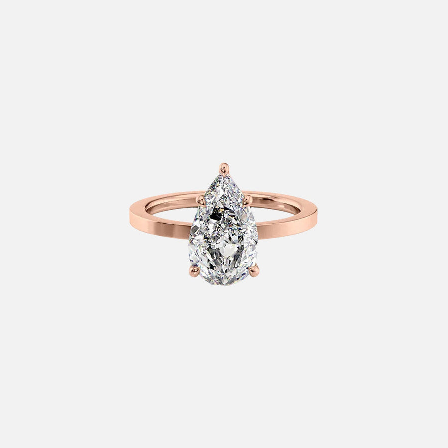  The Solitaire Eleanor Pear Lab Diamond Ring 14k Rose Gold 001