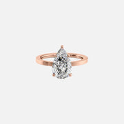  The Solitaire Eleanor Pear Moissanite Ring 14k Rose Gold 001