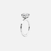  The Solitaire Eleanor Pear Moissanite Ring 18k White Gold 002