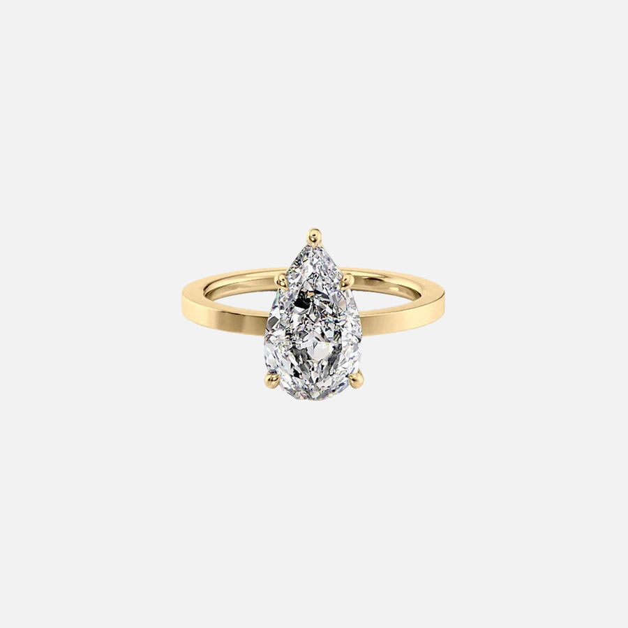  The Solitaire Eleanor Pear Moissanite Ring 18k Yellow Gold 001