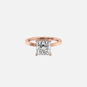  The Solitaire Eleanor Princess Lab Diamond Ring 18k Rose Gold 001