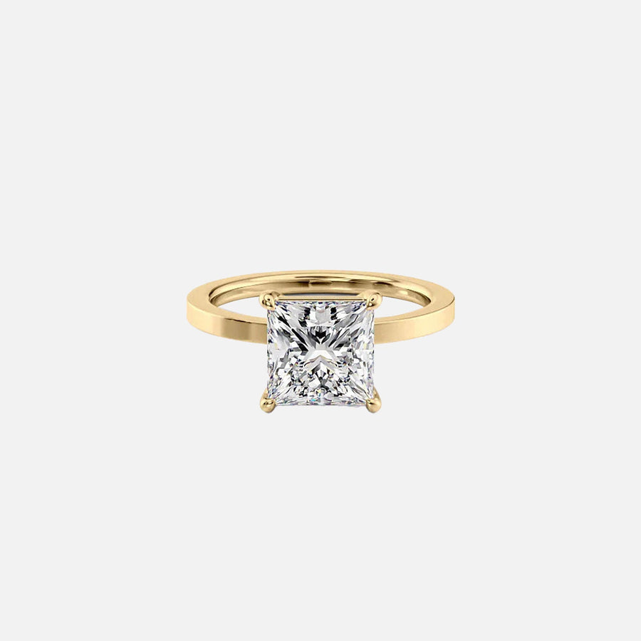  The Solitaire Eleanor Princess Lab Diamond Ring 18k Yellow Gold 001