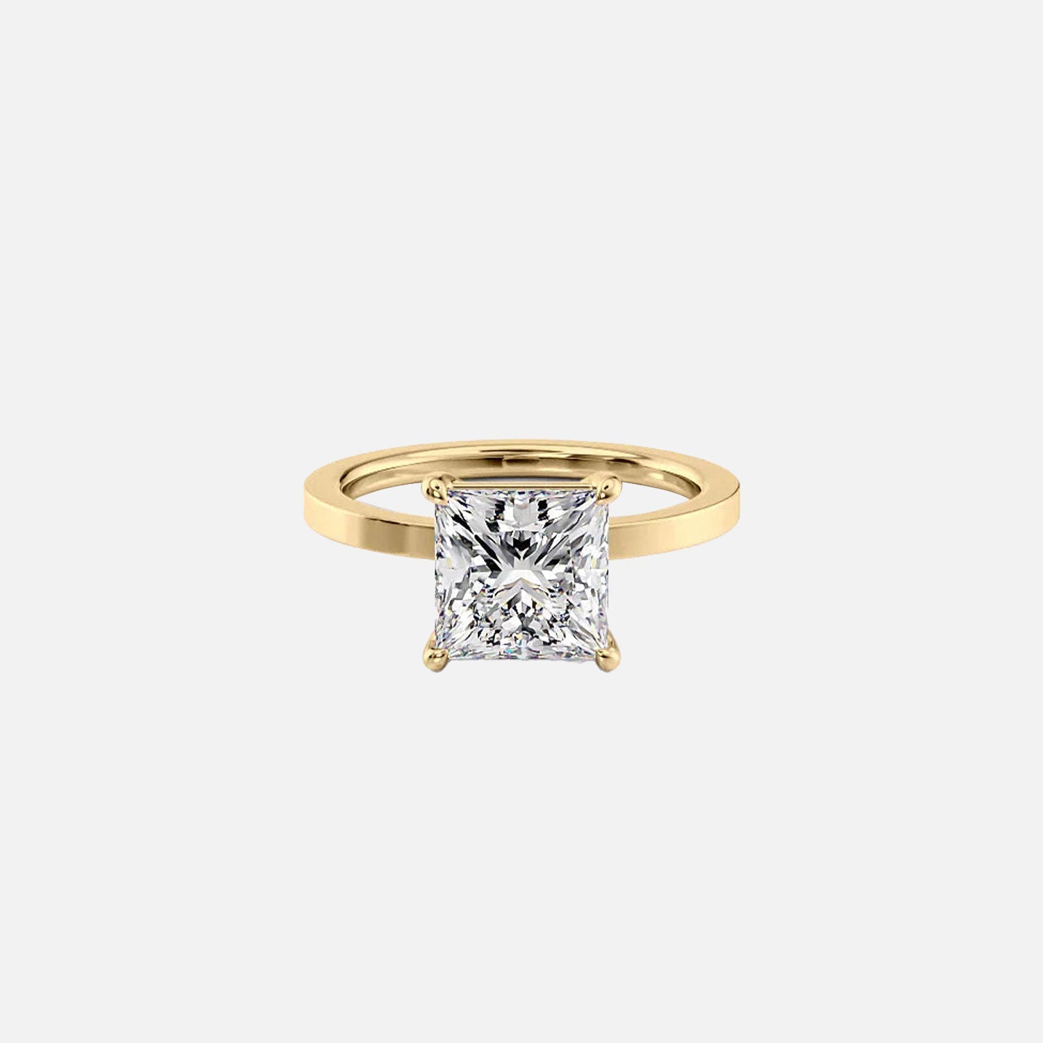 The Solitaire Eleanor Princess Moissanite Ring 14k Yellow Gold 001