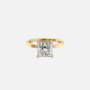  The Solitaire Eleanor Princess Moissanite Ring 18k Yellow Gold 001