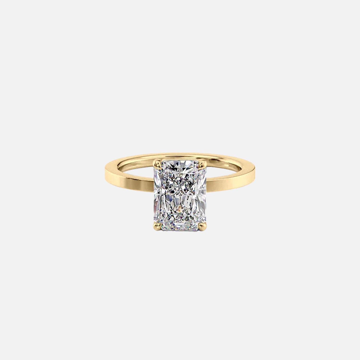 The Solitaire Eleanor Radiant Lab Diamond Ring 14k Yellow Gold 001