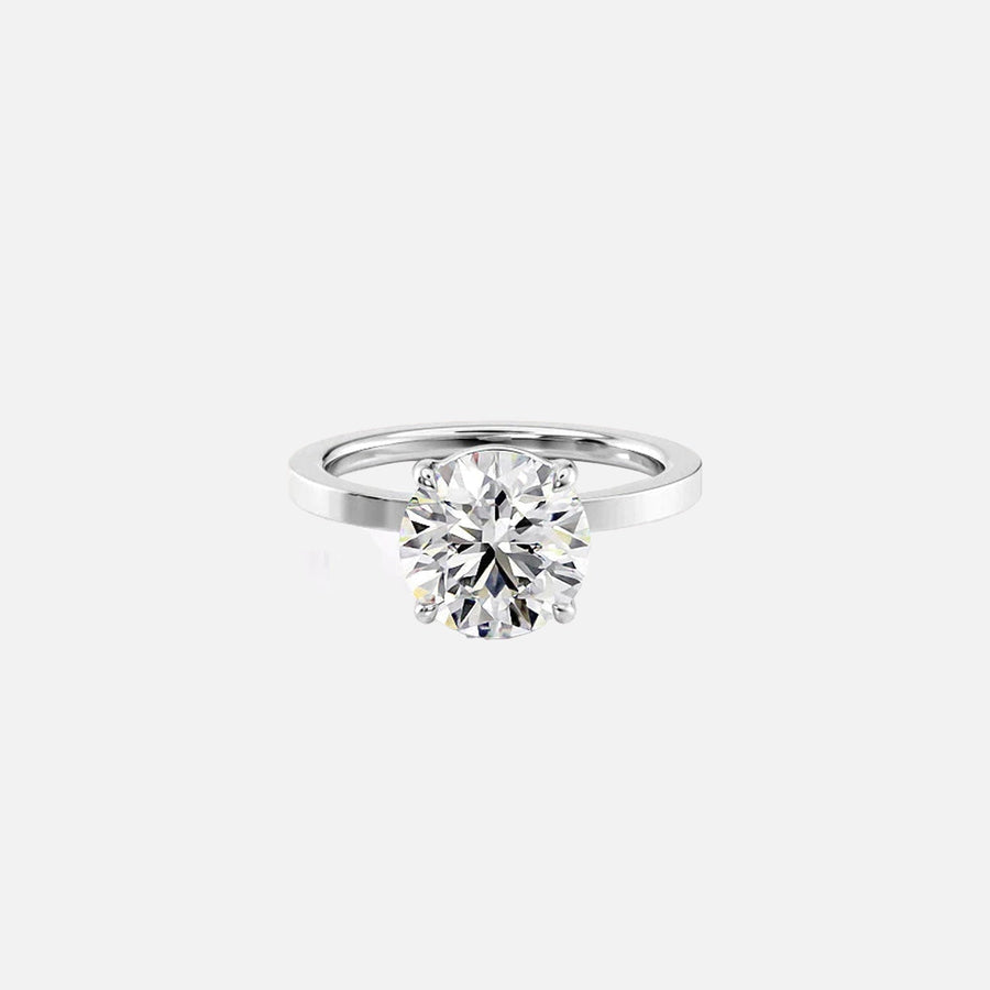  The Solitaire Eleanor Round Moissanite Ring 14k White Gold 001