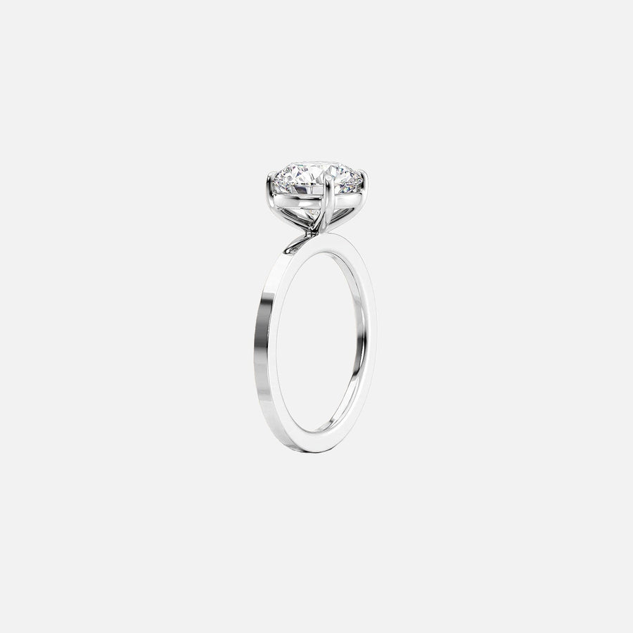  The Solitaire Eleanor Round Moissanite Ring 14k White Gold 002