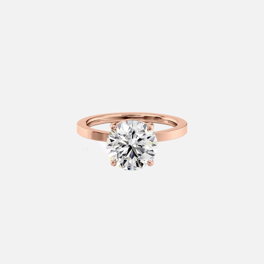  The Solitaire Eleanor Round Moissanite Ring 18k Rose Gold 001