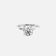  The Solitaire Eleanor Round Moissanite Ring 18k White Gold 001