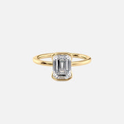 The Solitaire Eliza Emerald Lab Diamond Ring 14k Yellow Gold 001