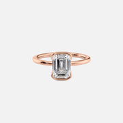  The Solitaire Eliza Emerald Lab Diamond Ring 18k Rose Gold 001