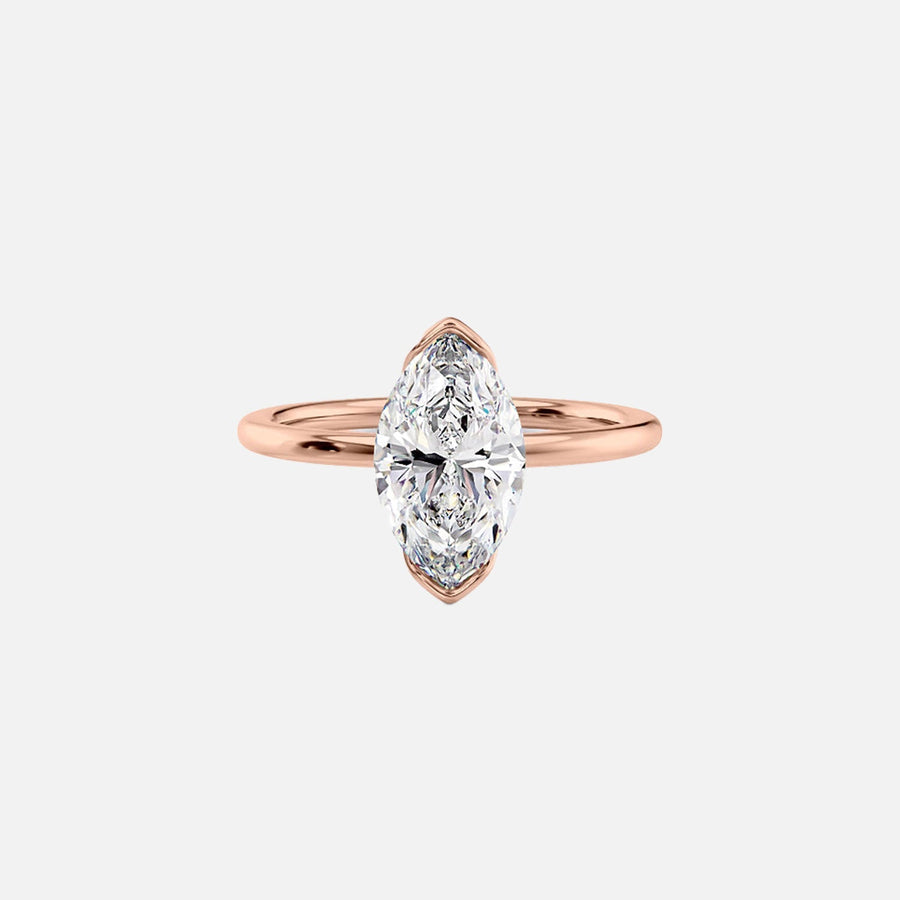  The Solitaire Eliza Marquise Lab Diamond Ring 14k Rose Gold 001