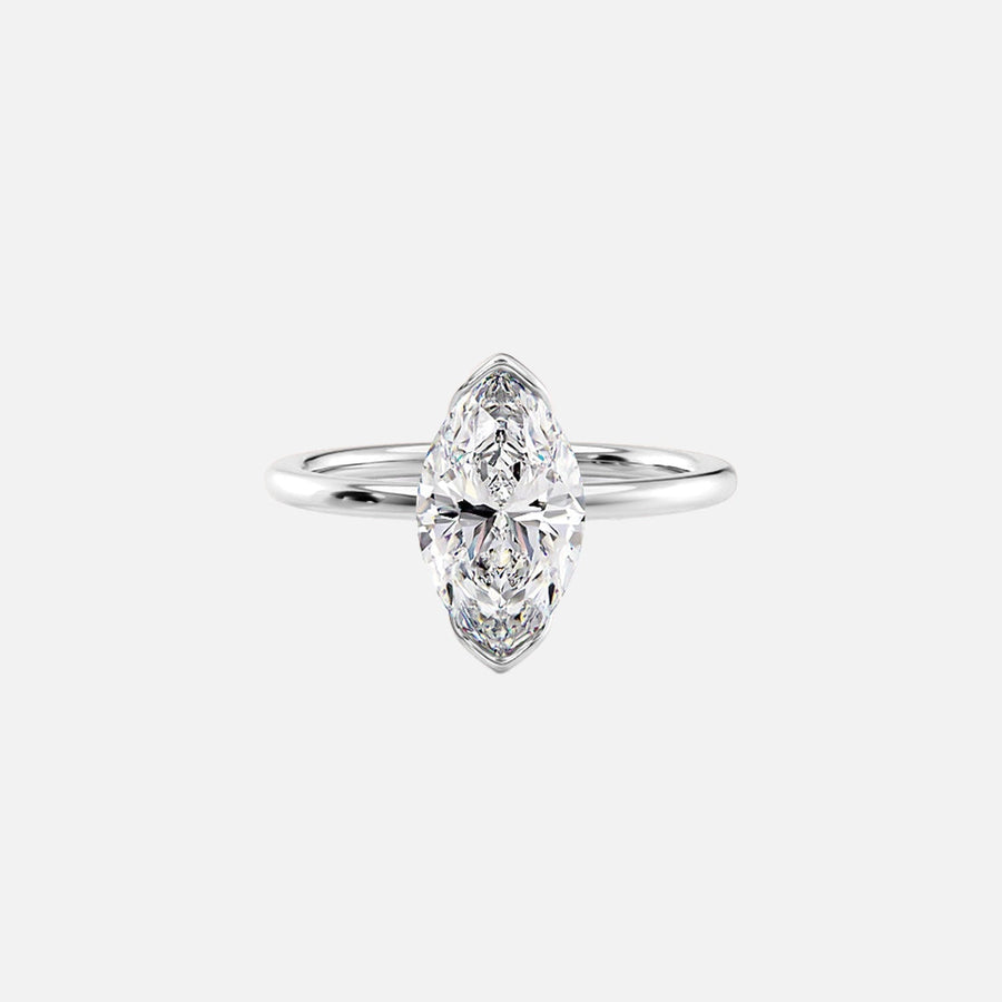 The Solitaire Eliza Marquise Lab Diamond Ring 14k White Gold 001