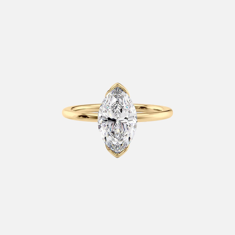 The Solitaire Eliza Marquise Lab Diamond Ring 14k Yellow Gold 001