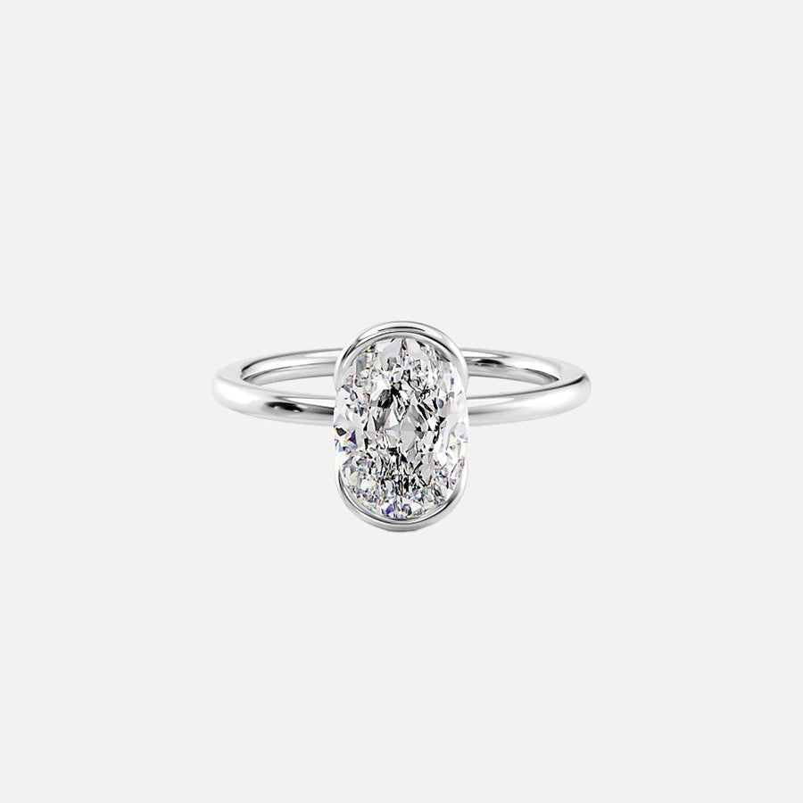  The Solitaire Eliza Oval Lab Diamond Ring 14k White Gold 001