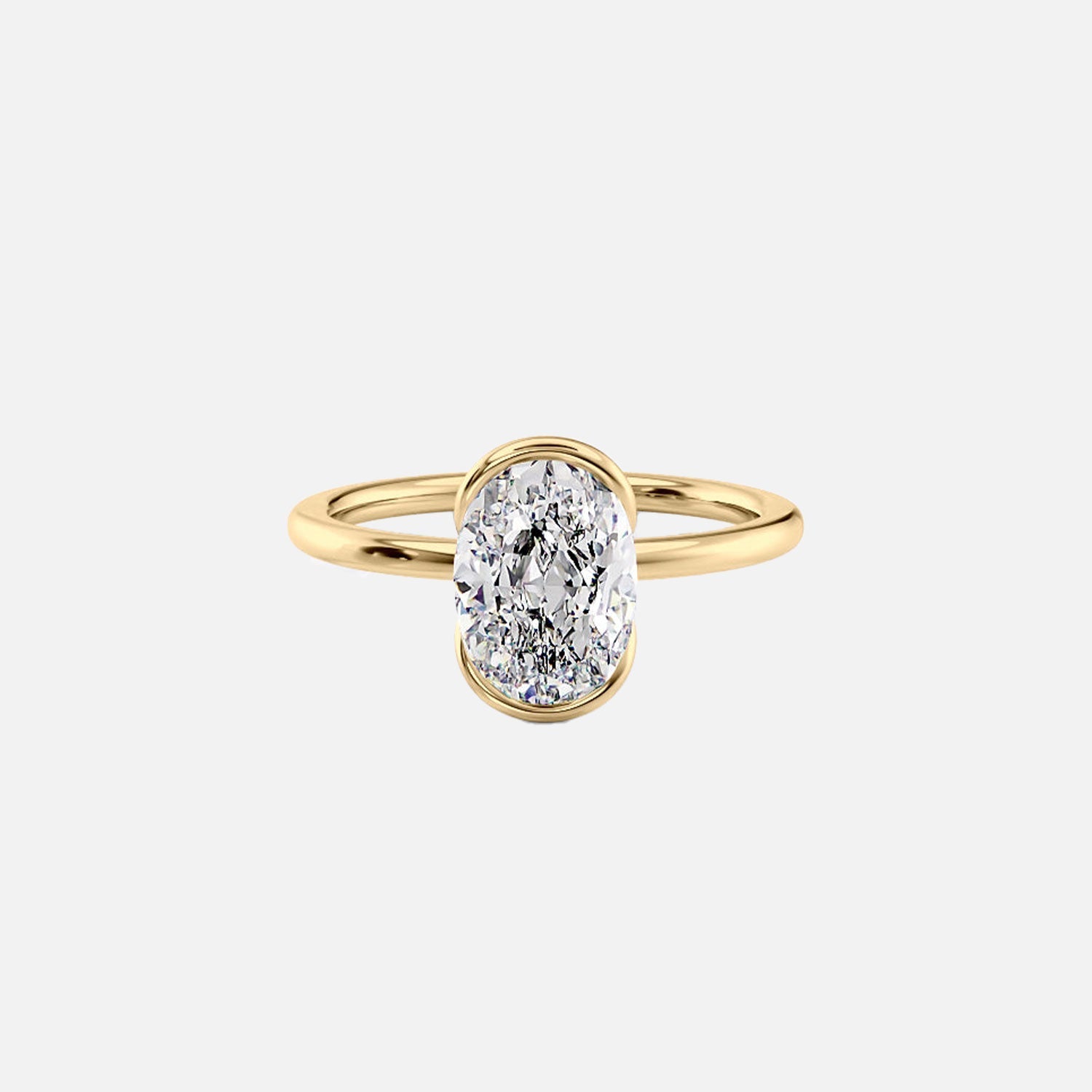 The Solitaire Eliza Oval Lab Diamond Ring 14k Yellow Gold 001