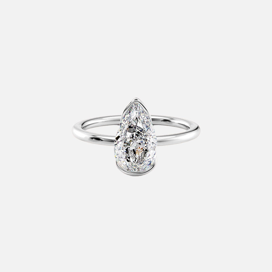 The Solitaire Eliza Pear Lab Diamond Ring 14k White Gold 001
