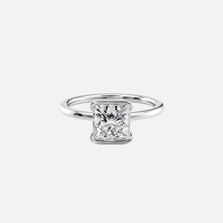  The Solitaire Eliza Princess Lab Diamond Ring 14k White Gold 001