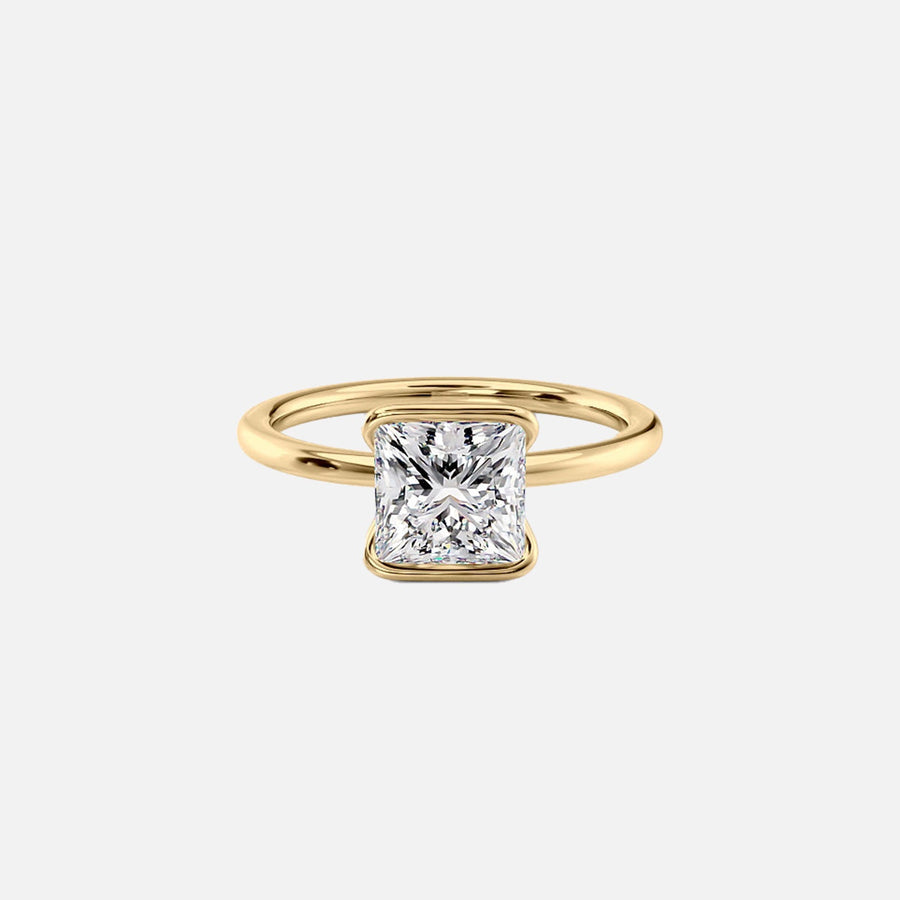 The Solitaire Eliza Princess Lab Diamond Ring 18k Yellow Gold 001