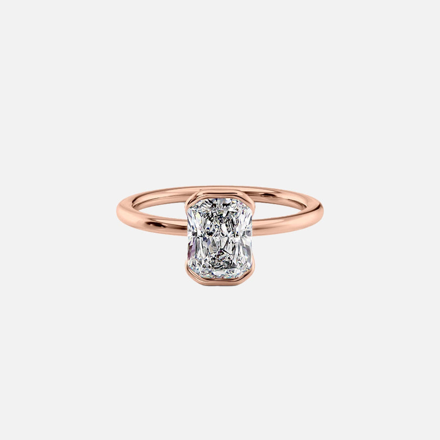  The Solitaire Eliza Radiant Lab Diamond Ring 18k Rose Gold 001