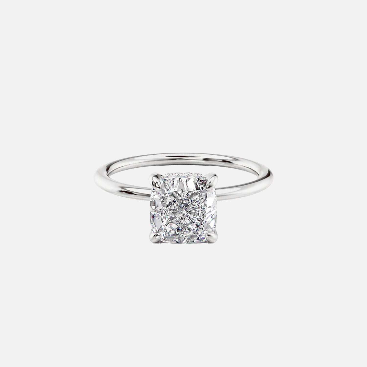 The Solitaire Harmony Cushion Moissanite Ring - KNT - Engagement Rings, Wedding Bands & Fine Jewelry