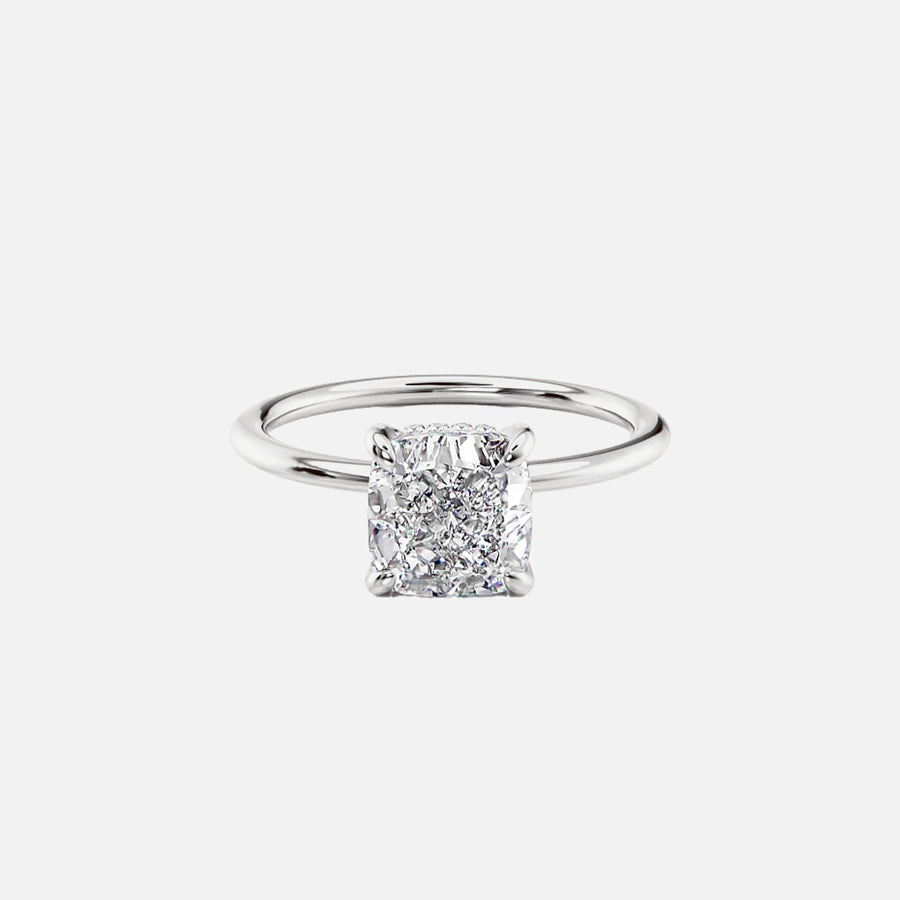 The Solitaire Harmony Cushion Moissanite Ring - KNT - Engagement Rings, Wedding Bands & Fine Jewelry