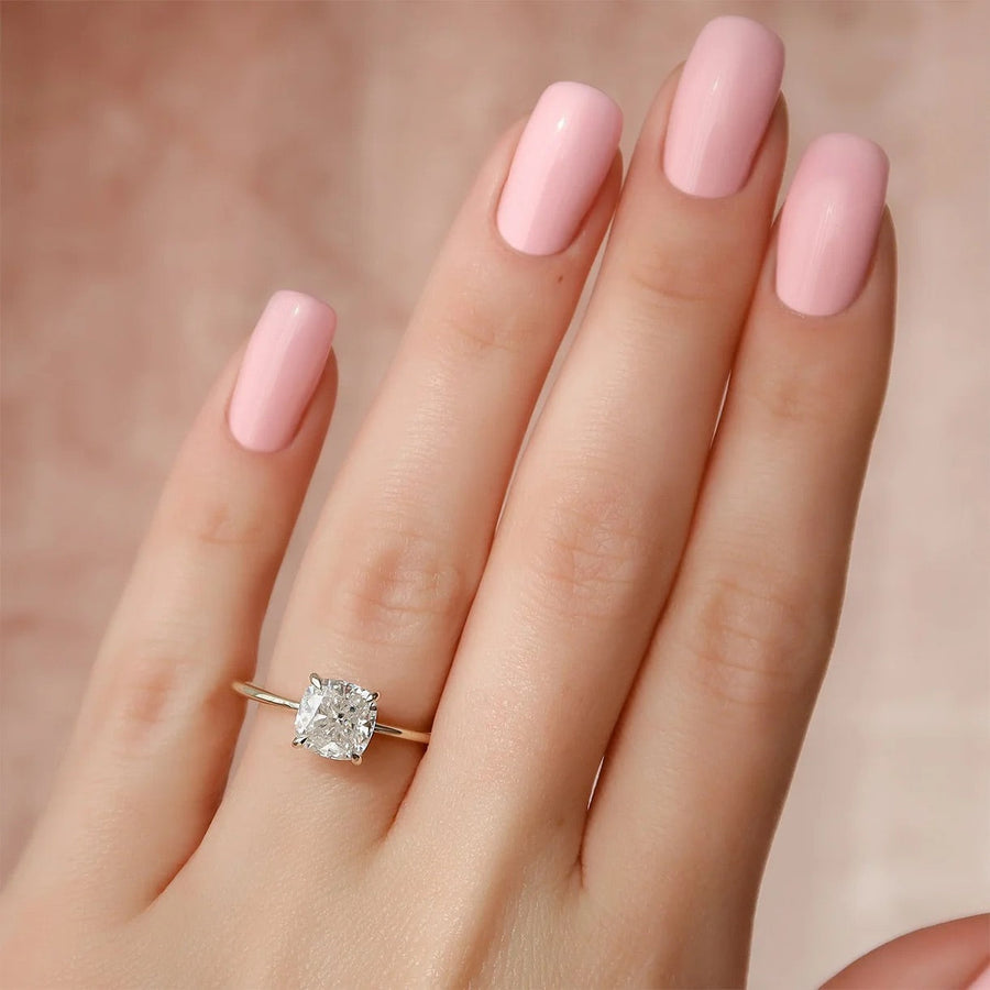 The Solitaire Harmony Cushion Moissanite Ring - KNT - Engagement Rings, Wedding Bands & Fine Jewelry