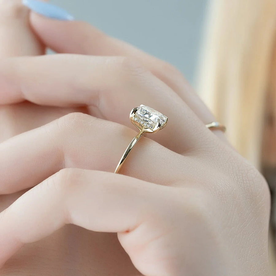 The Solitaire Harmony Cushion Moissanite Ring - KNT - Engagement Rings, Wedding Bands & Fine Jewelry