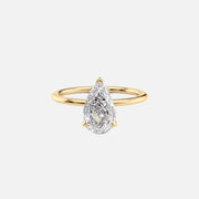 The Solitaire Harmony Pear Moissanite Ring - KNT - Engagement Rings, Wedding Bands & Fine Jewelry