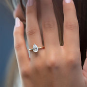 The Solitaire Harmony Pear Moissanite Ring - KNT - Engagement Rings, Wedding Bands & Fine Jewelry