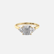 The Solitaire Hearts Liv Cushion Moissanite Ring 14k Yellow Gold 001