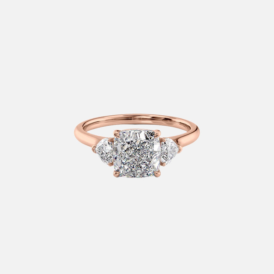  The Solitaire Hearts Liv Cushion Moissanite Ring 18k Rose Gold 001