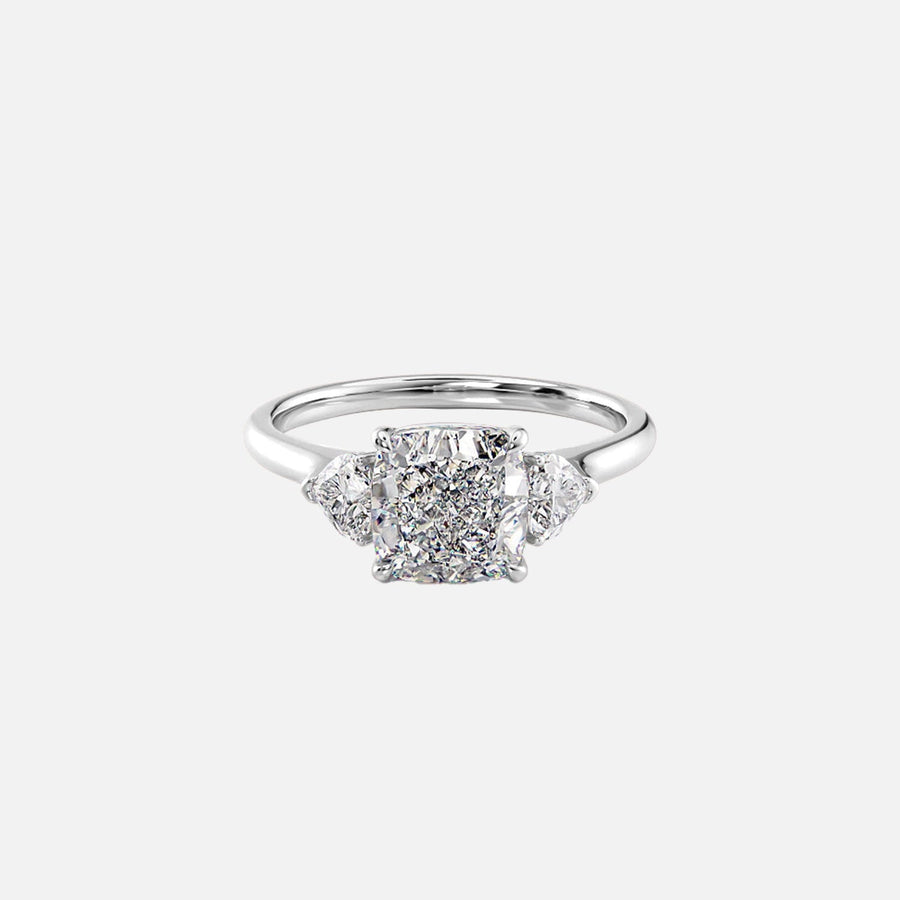  The Solitaire Hearts Liv Cushion Moissanite Ring 18k White Gold 001